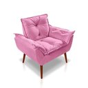 Ver imagem 5 de Kit C/2 Poltronas Opala + 01 Puff Opala Elegante Suede Rose