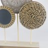 Escultura Decorativa Rústica de Madeira - Três Círculos - 3