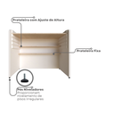 Ver imagem 5 de Escrivaninha Infantil com Regulagem de Altura 100cm MDF Branco E Geneve