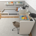 Ver imagem 3 de Escrivaninha Infantil com Regulagem de Altura 100cm MDF Branco E Geneve