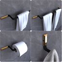 Ver imagem 1 de Kit Acessórios Para Banheiro Preto e Gold Empire 4 peças