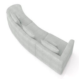 Sofá Curvo Decorativo Kimiko 427cm 5 Lugares Sala de Estar com Chaise Bouclê Cinza G52 - Gran Belo - 7