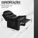 Ver imagem 4 de Poltrona do Papai Reclinavel em Corino Sala Conforto Botão (preto)