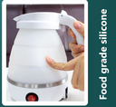 Ver imagem 2 de Chaleira Elétrica De Silicone Dobravel Esquenta Agua 600ml Portátil Pra Viagem 110v