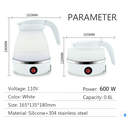 Ver imagem 5 de Chaleira Elétrica De Silicone Dobravel Esquenta Agua 600ml Portátil Pra Viagem 110v