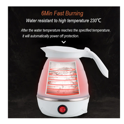 Chaleira Elétrica De Silicone Dobravel Esquenta Agua 600ml Portátil Pra Viagem 110v - 6