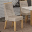 Ver imagem 4 de Kit de 8 Cadeiras para Sala de Jantar Luna Bege/Cinamomo