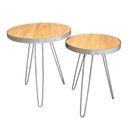 Ver imagem 1 de Conjunto Mesa Lateral Siena Freijo BELI HOUSE Prata
