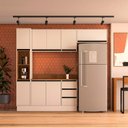 Ver imagem 1 de Armário de Cozinha Modulada Completa 4 Peças 236,8cm com Tampo 250048 Koya Politorno Móveis