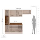 Ver imagem 2 de Armário de Cozinha Modulada Completa 4 Peças 236,8cm com Tampo 250048 Koya Politorno Móveis