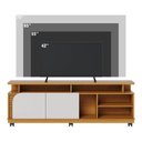 Ver imagem 3 de Rack Bancada Jurerê 1.8 para TV 75" 180cm MDP com Rodízios Off White Colibri