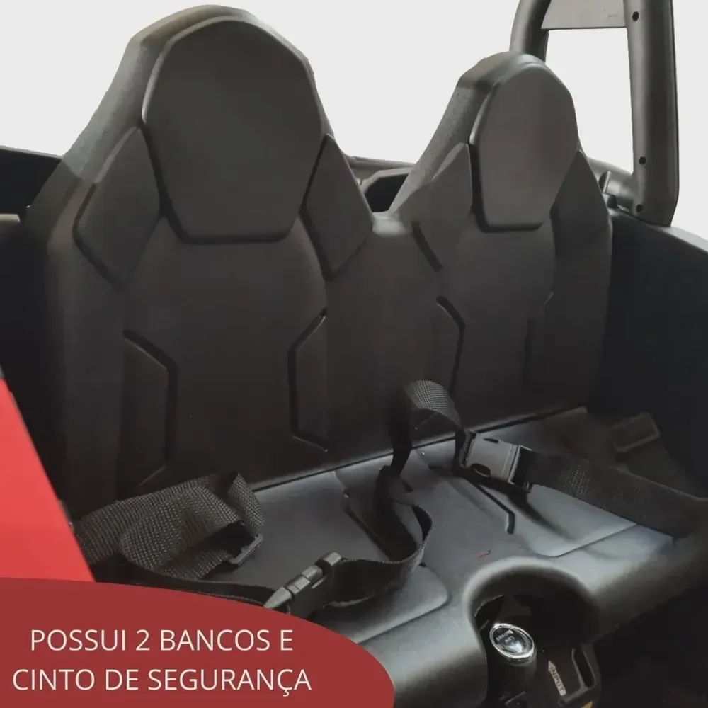 Quadriciclo Eletrico 2 Lugares Utv 12v (bw186) Vermelho - Importway - 4