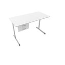 Ver imagem 2 de Mesa Escritório Economica com 2 Gavetas 1,20 X 0,60 - Branco/cinza