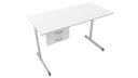 Ver imagem 1 de Mesa Escritório Economica com 2 Gavetas 1,20 X 0,60 - Branco/cinza