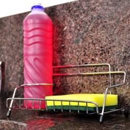 Suporte Porta Detergente, Bucha e Sabão Pia Cozinha Aço Cromado Prime - Aramig - 2