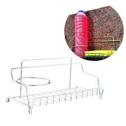 Suporte Porta Detergente, Bucha e Sabão Pia Cozinha Aço Cromado Prime - Aramig - 1