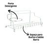 Suporte Porta Detergente, Bucha e Sabão Pia Cozinha Aço Cromado Prime - Aramig - 4