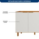 Ver imagem 6 de Conjunto Aéreo e Balcão 120cm Bari - Freijo UV/Off Acetinado