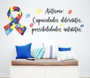 Ver imagem 1 de Adesivo de Parede Frase e Laço do Autismo Quebra Cabeça