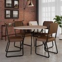 Ver imagem 2 de Conjunto Mesa de Jantar Soho Orgânica com 04 Cadeiras Next Est.preta - Off White e Cr Whisky