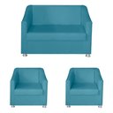 Ver imagem 1 de Kit Poltrona Namoradeira 2 Poltronas Decorativa 68 cm Tilla: Turquesa