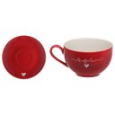 Ver imagem 2 de Jogo 6 Xicaras de Cha Cafe Vermelha Coracao Hauskraft 160ml