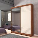 Ver imagem 1 de Guarda-Roupa MDF 2 Portas de Correr Espelho 3 Gavetas Internas e 8 Pés Bia Panan Móveis