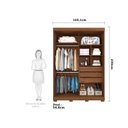 Ver imagem 4 de Guarda-Roupa MDF 2 Portas de Correr Espelho 3 Gavetas Internas e 8 Pés Bia Panan Móveis