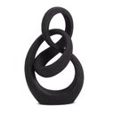 Ver imagem 1 de Escultura Abstrata em Poliresina Preta 30 Cm- Mart 17524