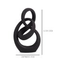 Ver imagem 2 de Escultura Abstrata em Poliresina Preta 30 Cm- Mart 17524