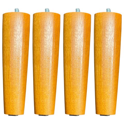 Kit 04 Pés Palito Madeira 15 Cm Rosqueável P02 Móveis Poltrona Puff Mesa - Inoviza