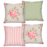 Kit com 4 Capas para Almofadas Decorativas Rosas - 1