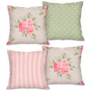 Ver imagem 1 de Kit com 4 Capas para Almofadas Decorativas Rosas