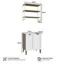 Ver imagem 3 de Conjunto Lavanderia Aurora Modulável 70cm com Nicho Clássico Cor:branco