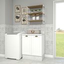 Ver imagem 1 de Conjunto Lavanderia Aurora Modulável 70cm com Nicho Clássico Cor:branco