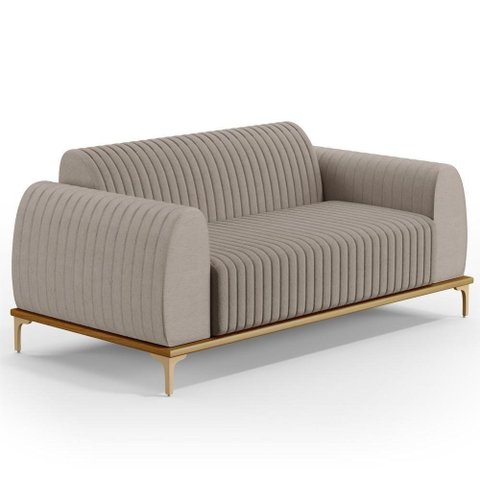Sofá 210cm 3 Lugares Base Gold Molino D06 Linho C-370 Bege