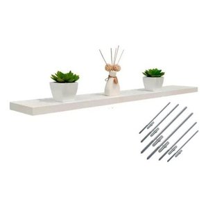 Prateleira Branca Reta Lisa com Suporte Invisível 70cm