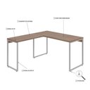 Ver imagem 4 de Mesa em L Office 135x150x75cm Kuadra Lâmina Mel - Est.branca