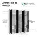 Ver imagem 4 de Guarda-roupa Casal 6 Portas Batentes Saturno Madesa Branco/preto