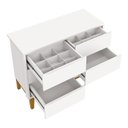 Ver imagem 5 de Jogo de Quarto Infantil Classic Guarda Roupa 3 Portas e Cômoda 6 Gavetas Branco Fosco com Pés Madeir