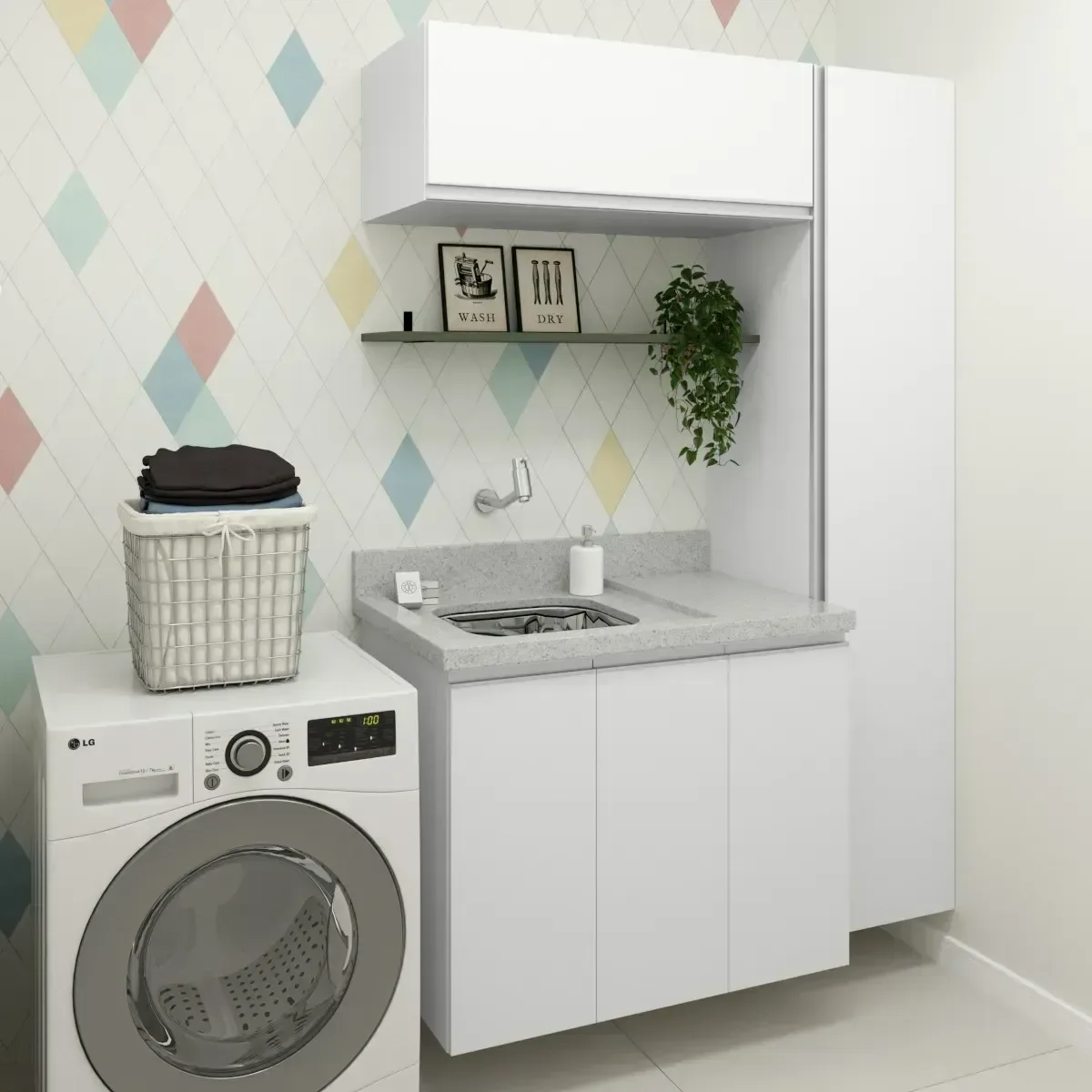 Armário Multiuso Suspenso para Cozinha e Lavanderia - 4