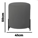 Ver imagem 4 de Puff Decorativo Thor Ferro Base Preta Veludo Cinza - Montanaris Decor