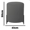 Puff Decorativo Thor Ferro Base Preta Veludo Cinza - Montanaris Decor - 4