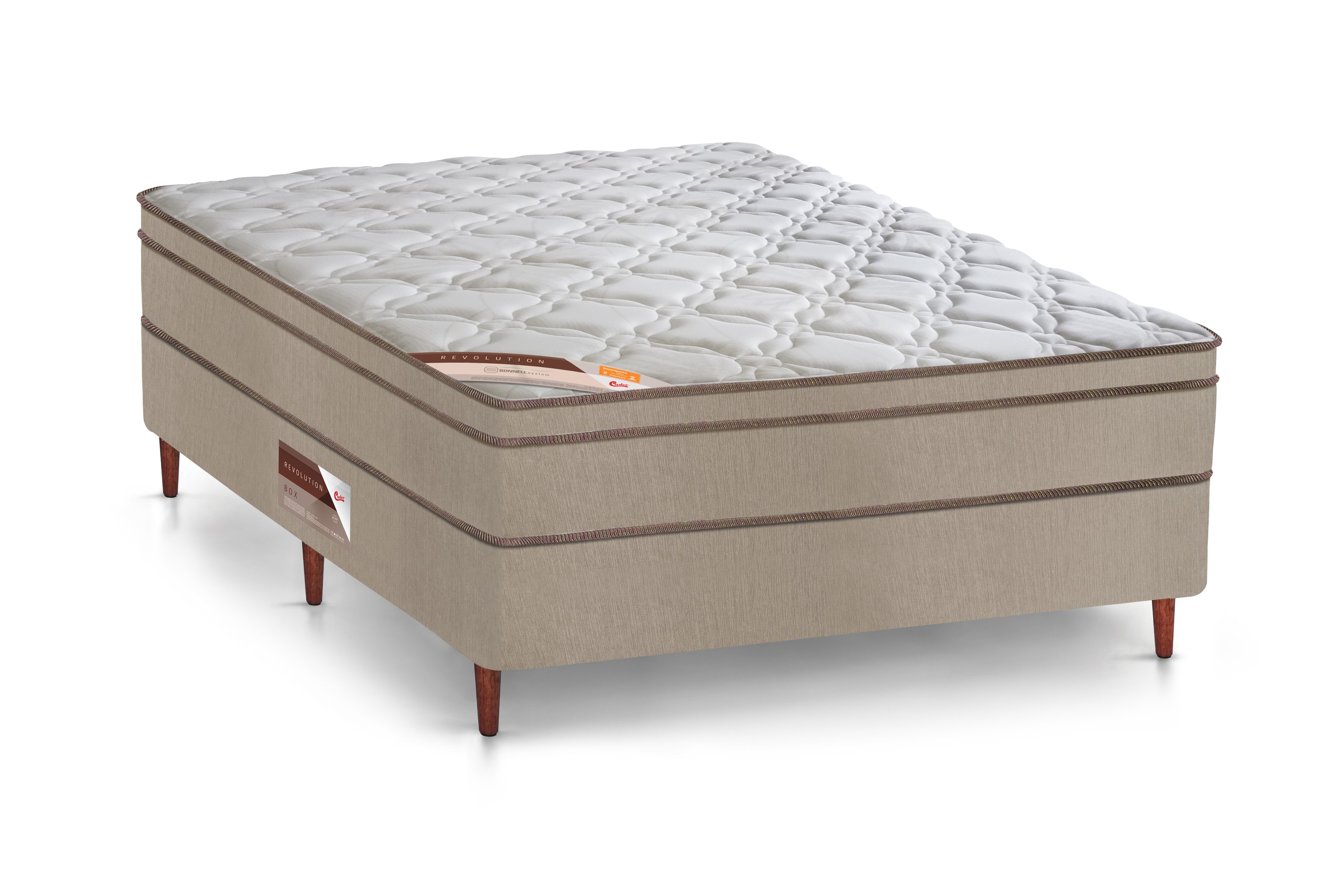 Cama Castor Casal Revolution Tecnopedic 138x188x54 + Box Castor