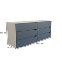Ver imagem 4 de Cômoda Veneza 6 Gavetas Branco/Azul - Panorama Móveis