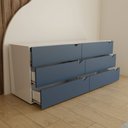 Ver imagem 6 de Cômoda Veneza 6 Gavetas Branco/Azul - Panorama Móveis