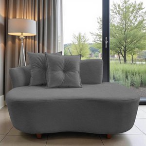 Namoradeira Sofá Feijão Suria Orgânica Couro Cinza