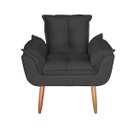 Ver imagem 3 de Kit Poltrona Decorativa e Puff Paola Pes Palito Suede Cinza