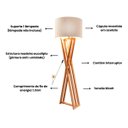 Ver imagem 5 de Abajur de Chão Star com Pés de Madeira Maciça - Offwhite