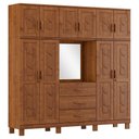 Ver imagem 4 de Guarda Roupa Capelão 10 Portas 3 Gavetas Linha Cobre 1278c Castanho Finestra